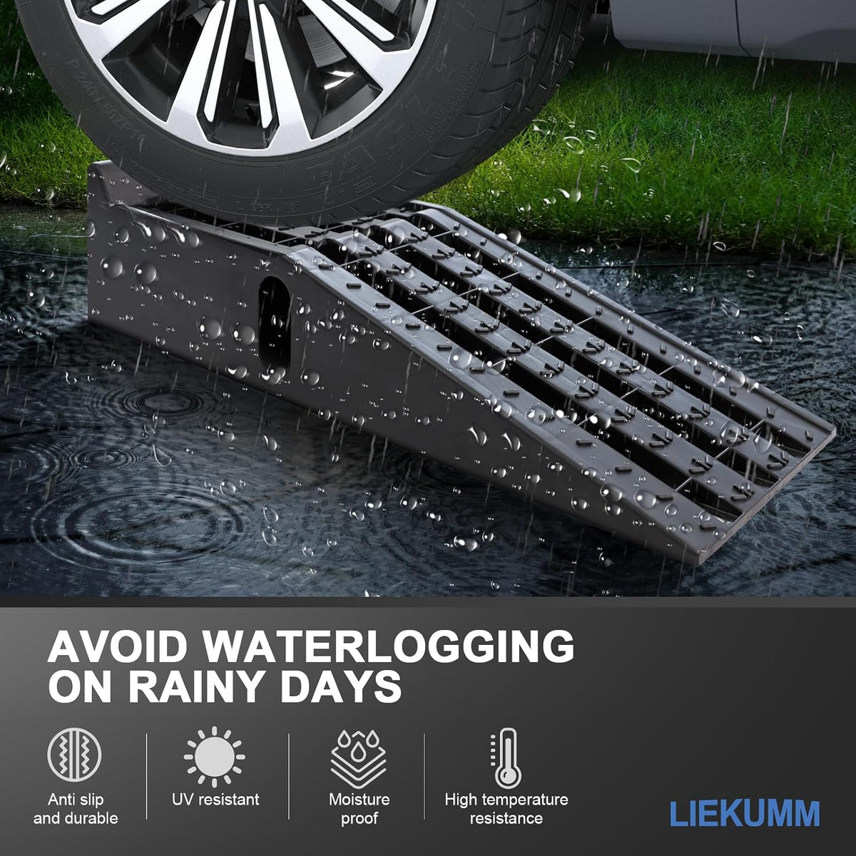 Car Ramps 3 Tonne Heavy Duty 2 Pack Plastic Vehicle Service Oil Change LIEKUMM