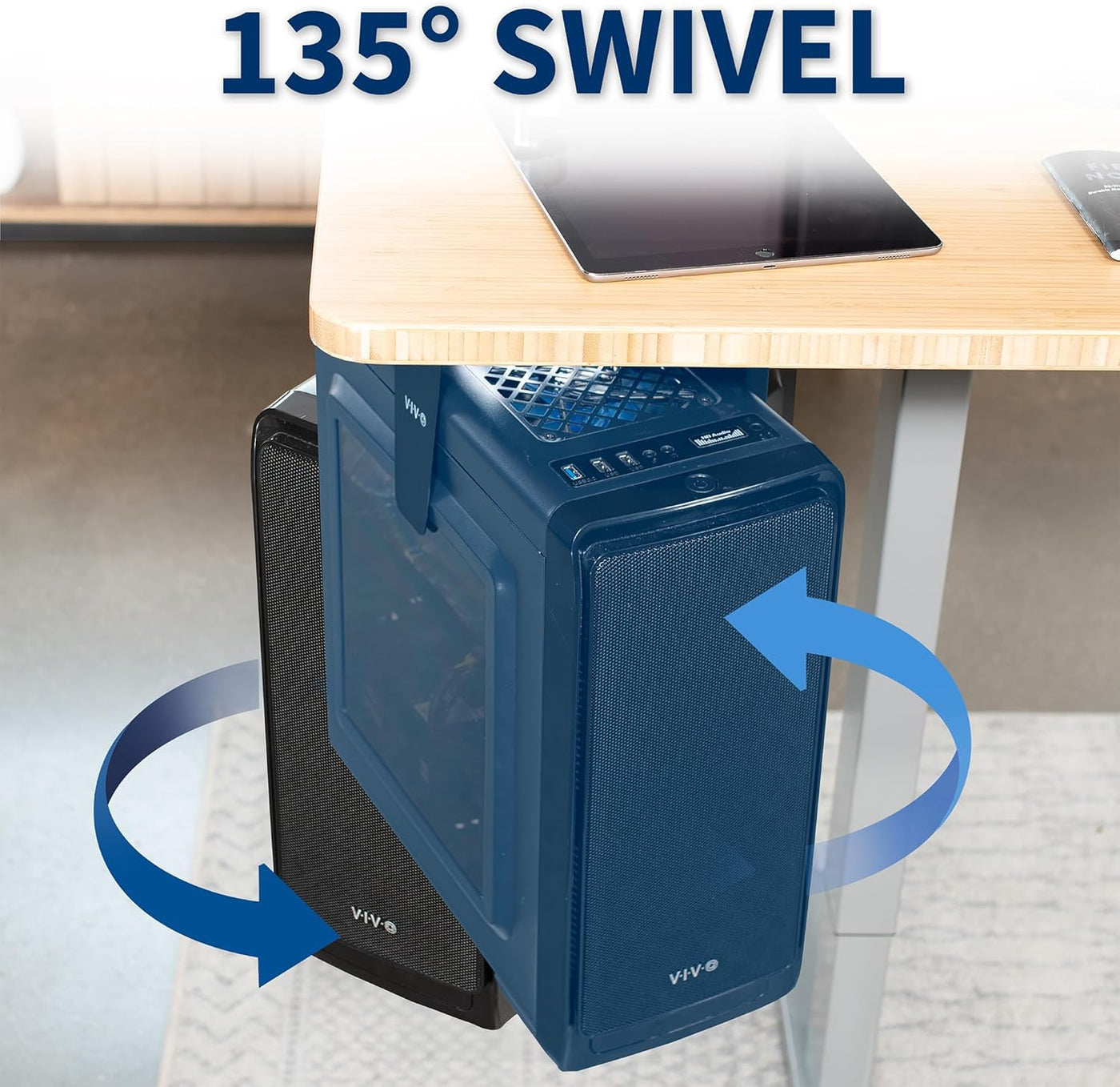 Under Desk PC Mount Adjustable Wall Computer Case Holder VIVO MOUNT-PC01