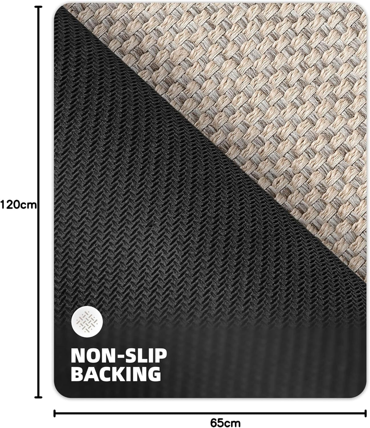 Indoor Door Mat 65x120cm Ultra Thin Entrance Floor Mat Khaki COLOR&GEOMETRY