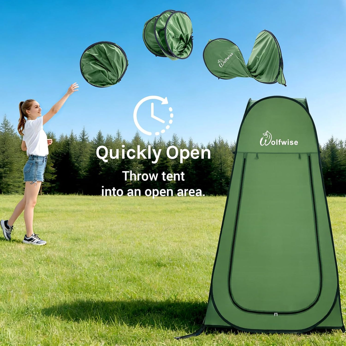 Pop Up Camping Toilet Shower Tent Waterproof Privacy Portable Room WolfWise