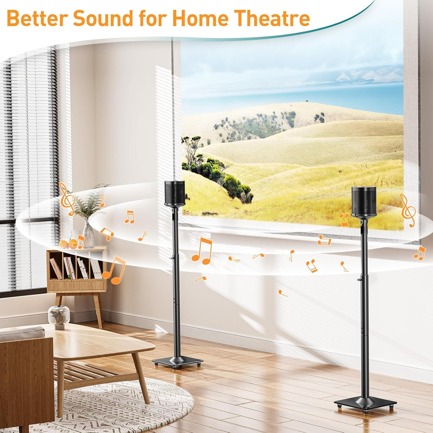 Speaker Stands Pair Adjustable for Sonos ERA100, One, One SL Play:1 ELIVED