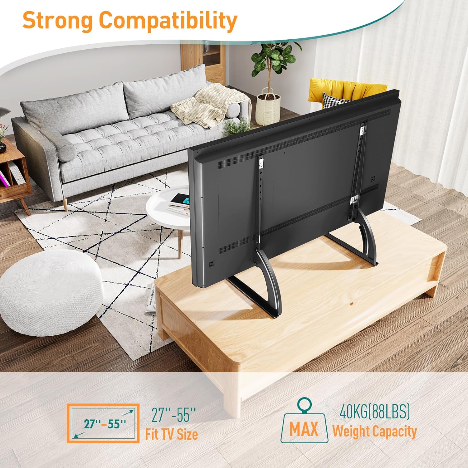 Universal TV Stand Base 27-55 Inch Height Adjustable VESA ELIVED