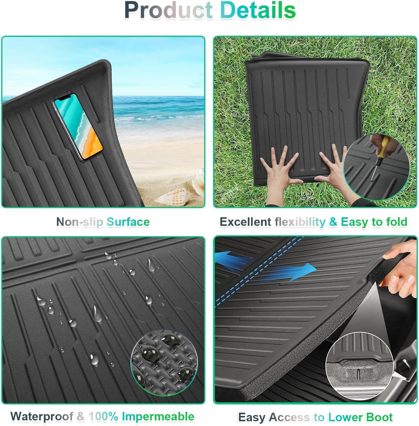 Tesla Model Y Juniper Boot Mats 2025 2026 TPE All Weather 3 Piece Set GAFAT UK RHD
