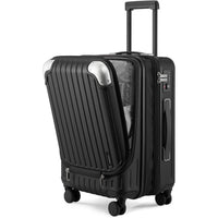 Carry On Suitcase 55cm Expandable Laptop Compartment TSA Black LEVEL8 Cabin Luggage