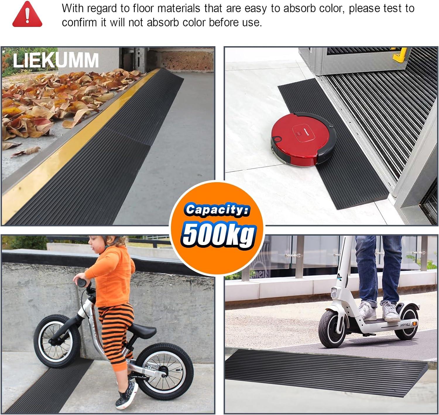 Rubber Threshold Ramp, 25mm Rise Rubber Curb Ramp, Non-Slip - Massive Discounts