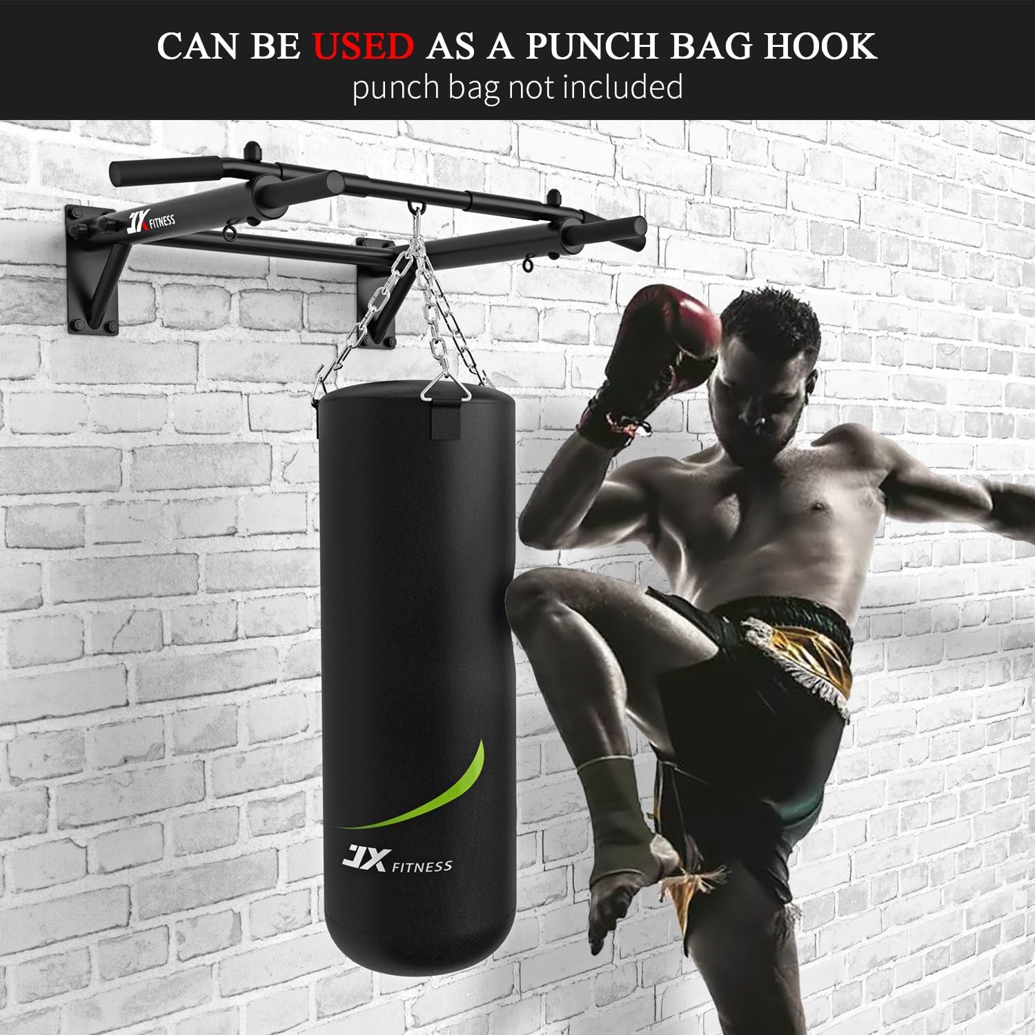 Wall Mounted Pull Up Bar Chin Up Punch Bag TRX Training Home Gym JX FITNESS Bar