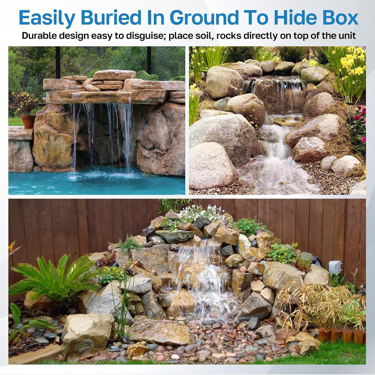 Pond Waterfall Filter Kit Outdoor Garden Pond Water Feature Streams POPOSOAP
