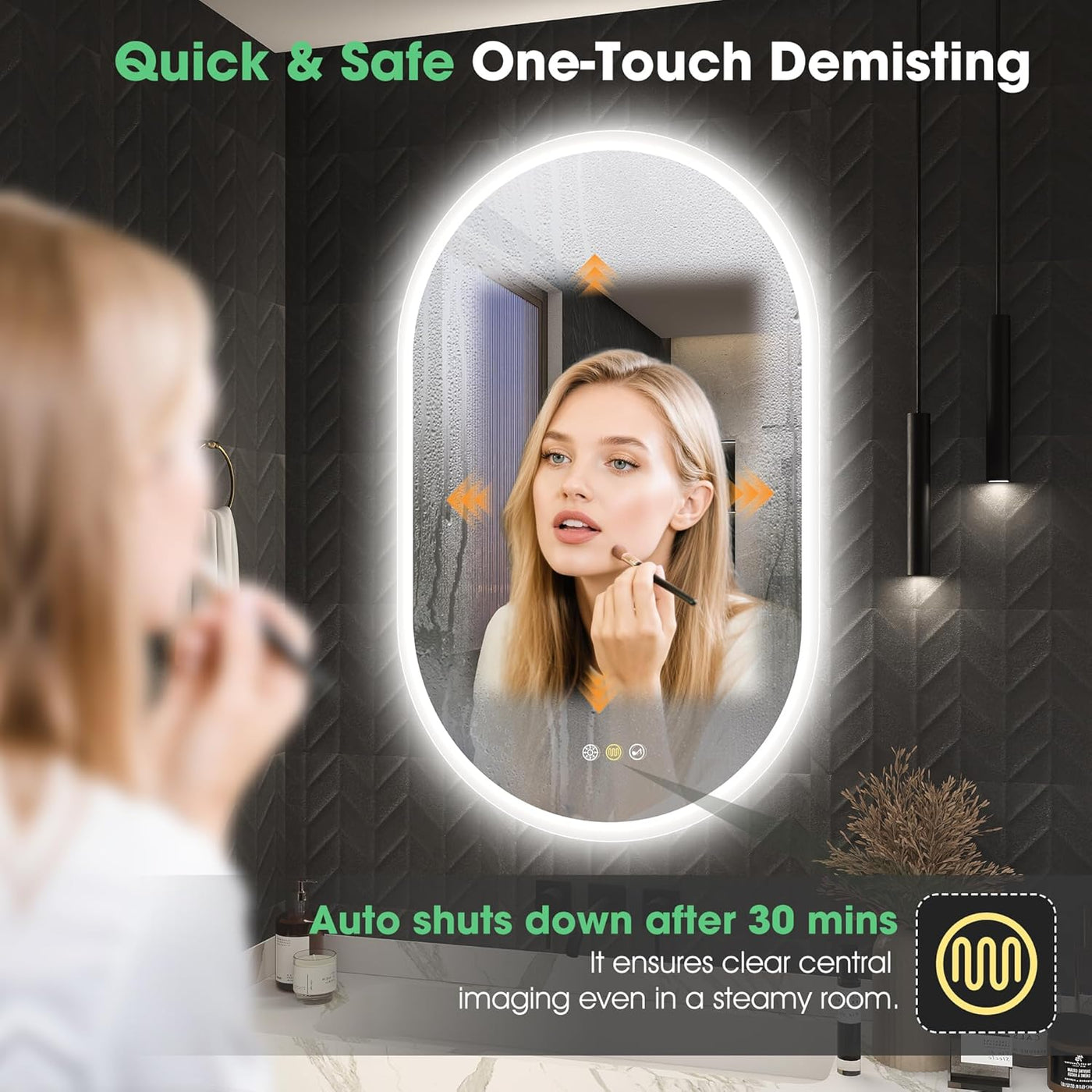 Oval LED Bathroom Mirror 500x800 Bluetooth Anti Fog Dimmable S'bagno