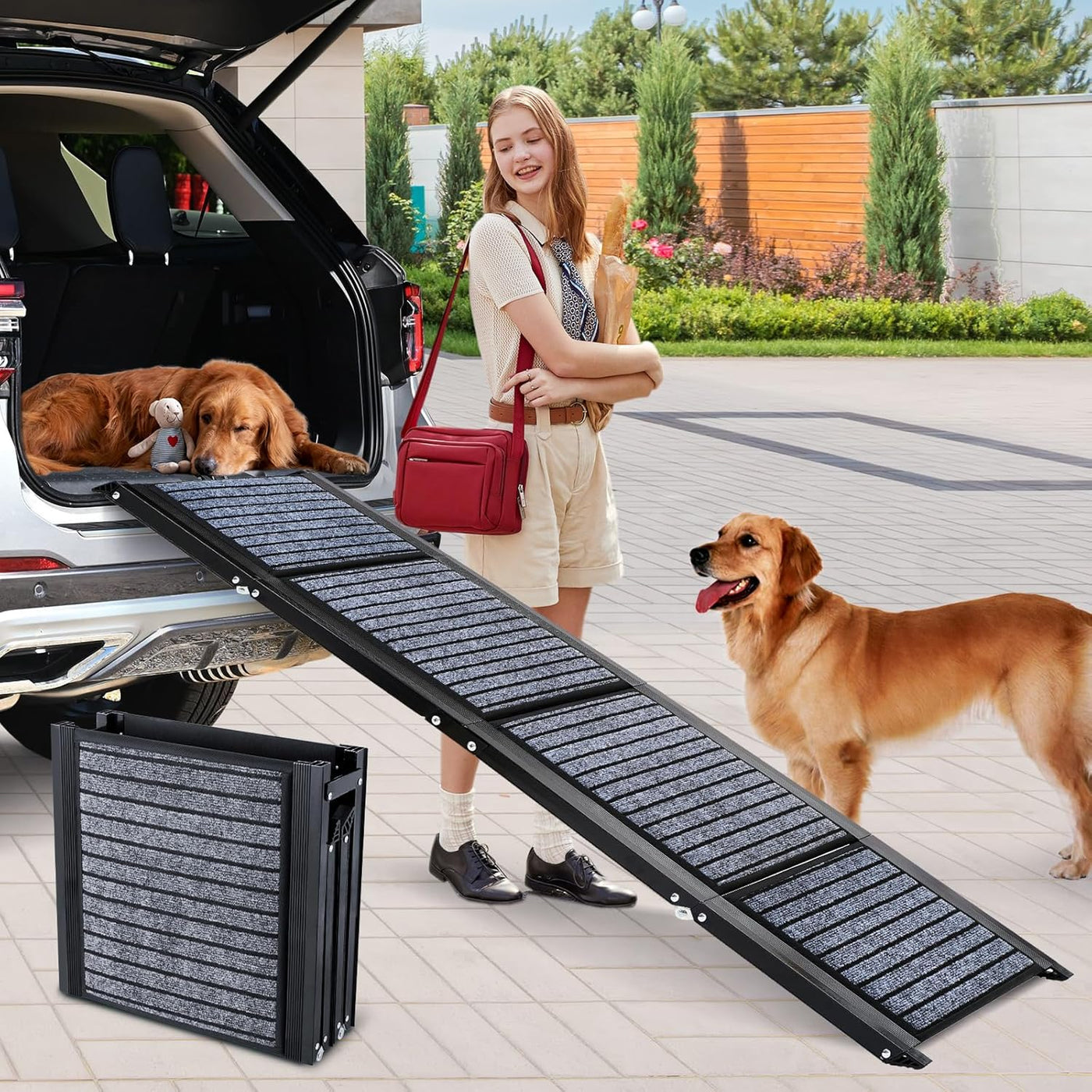 Dog Ramp 170cm Foldable Non Slip Car SUV Truck Ramp 113kg Large Dogs Portable