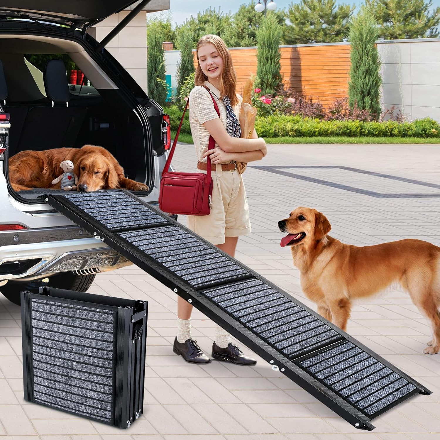 Dog Ramp 170cm Foldable Non Slip Car SUV Truck Ramp 113kg Large Dogs Portable