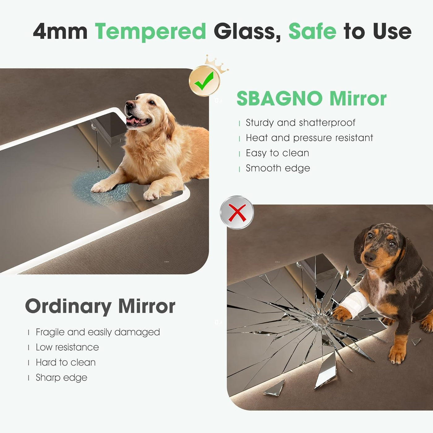 Bluetooth Bathroom LED Mirror 500x700 Anti Fog Dimmable S'bagno