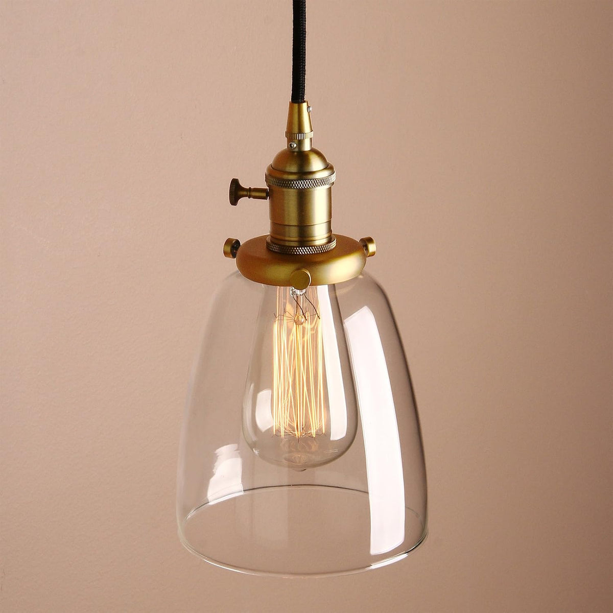 Industrial Pendant Light 3 Light Clear Glass Globe Vintage Bar Loft PathsOn Lamp