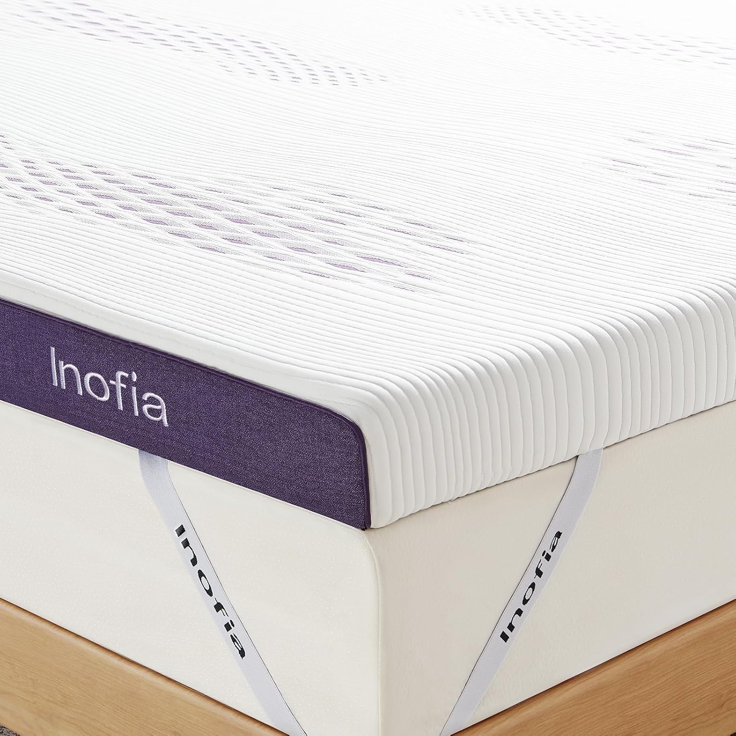 Memory Foam Mattress Topper King 4 Inch Gel Cooling Bed Topper Cover Inofia