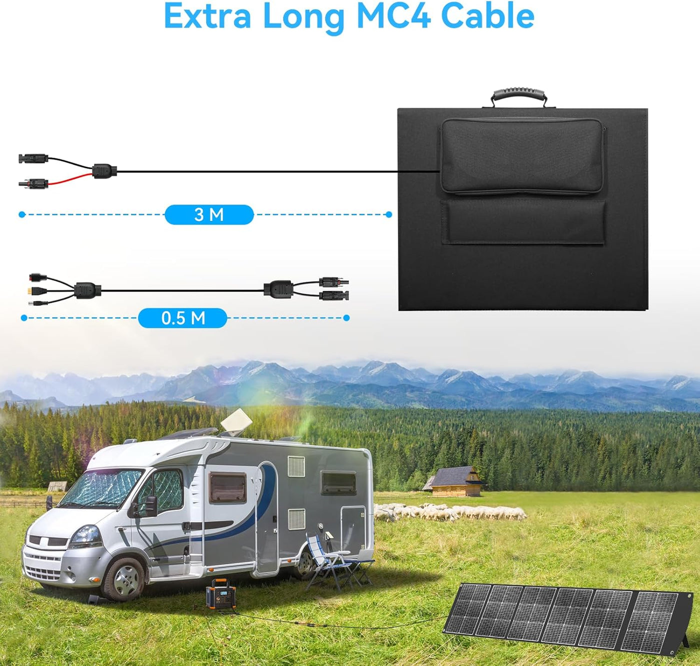 400W Portable Solar Panel Foldable MC4 Solar Generator Ecosonique