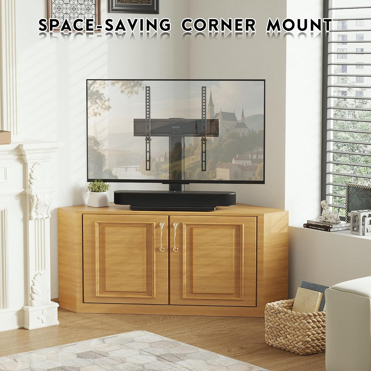 Universal TV Stand 24-60 Inch Height Adjustable 45kg Tabletop Base BONTEC TV Mount