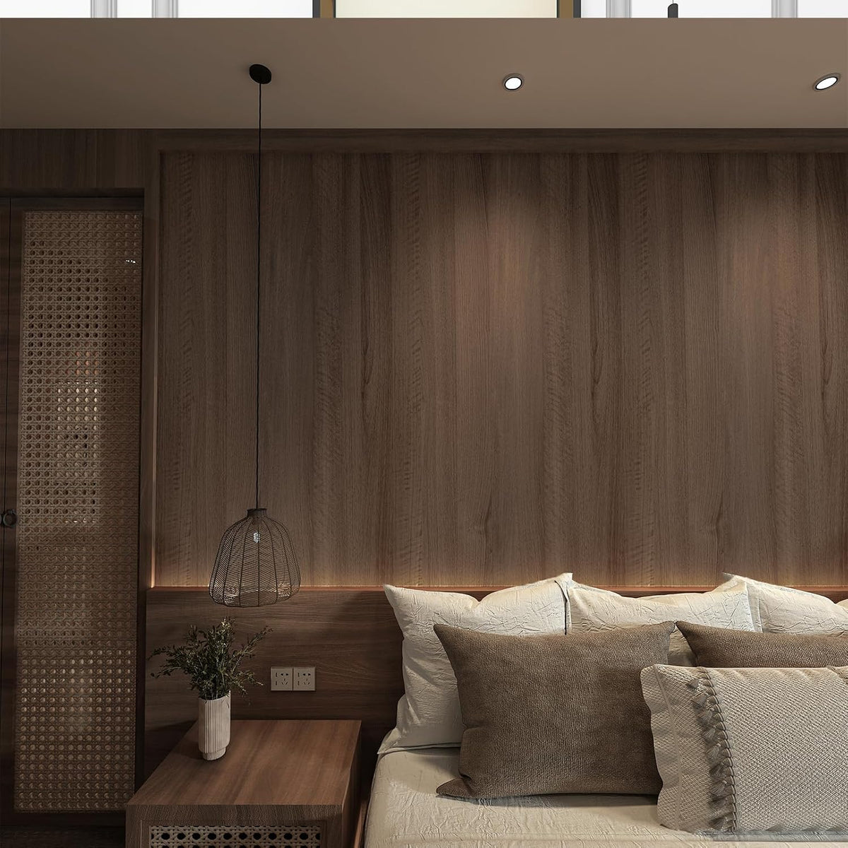 Wood Grain Contact Paper 80cm x 9m Walnut Peel Stick Waterproof Vinyl JSEVEM