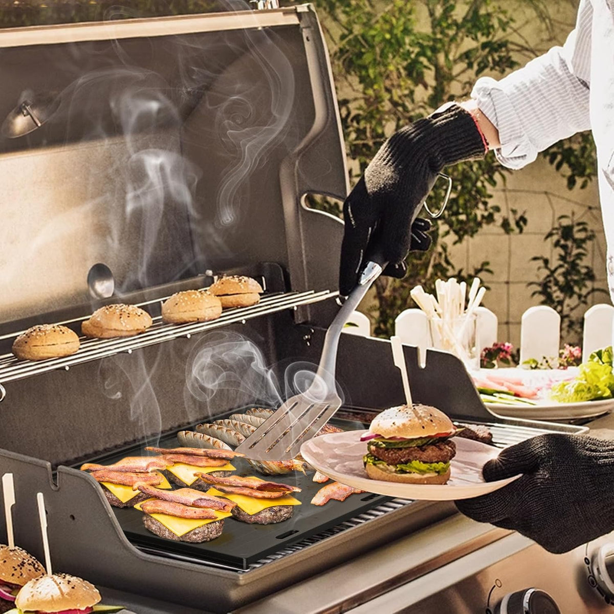 Cast Iron BBQ Griddle Plate 45.5x35cm Universal Outdoor Grill Onlyfire