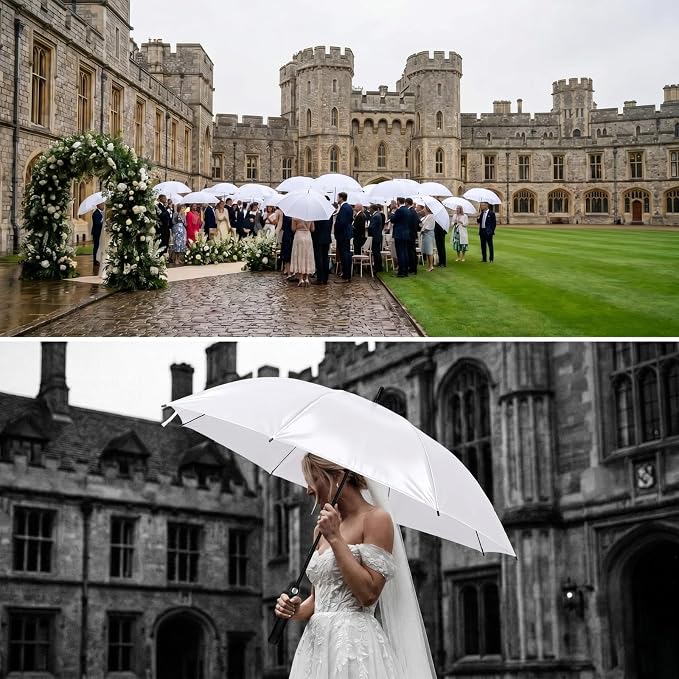 White Wedding Umbrellas 54 Inch Extra Large Bride Groom 16 Pack Weewooday