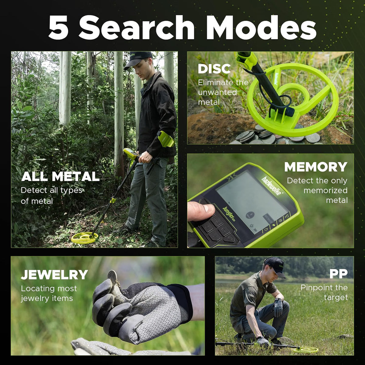 Metal Detector Adults 10 Inch Waterproof Coil LCD Pinpoint Gold Treasure Finder