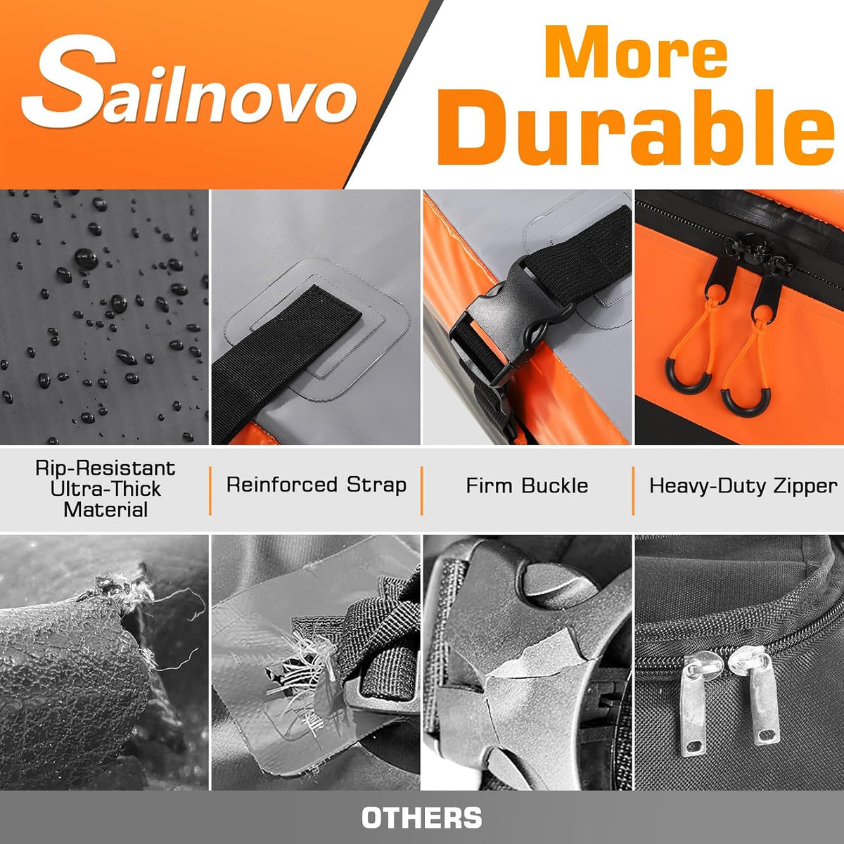 Car Roof Bag 555L Waterproof Foldable Soft Roof Box Cargo Carrier Sailnovo Travel
