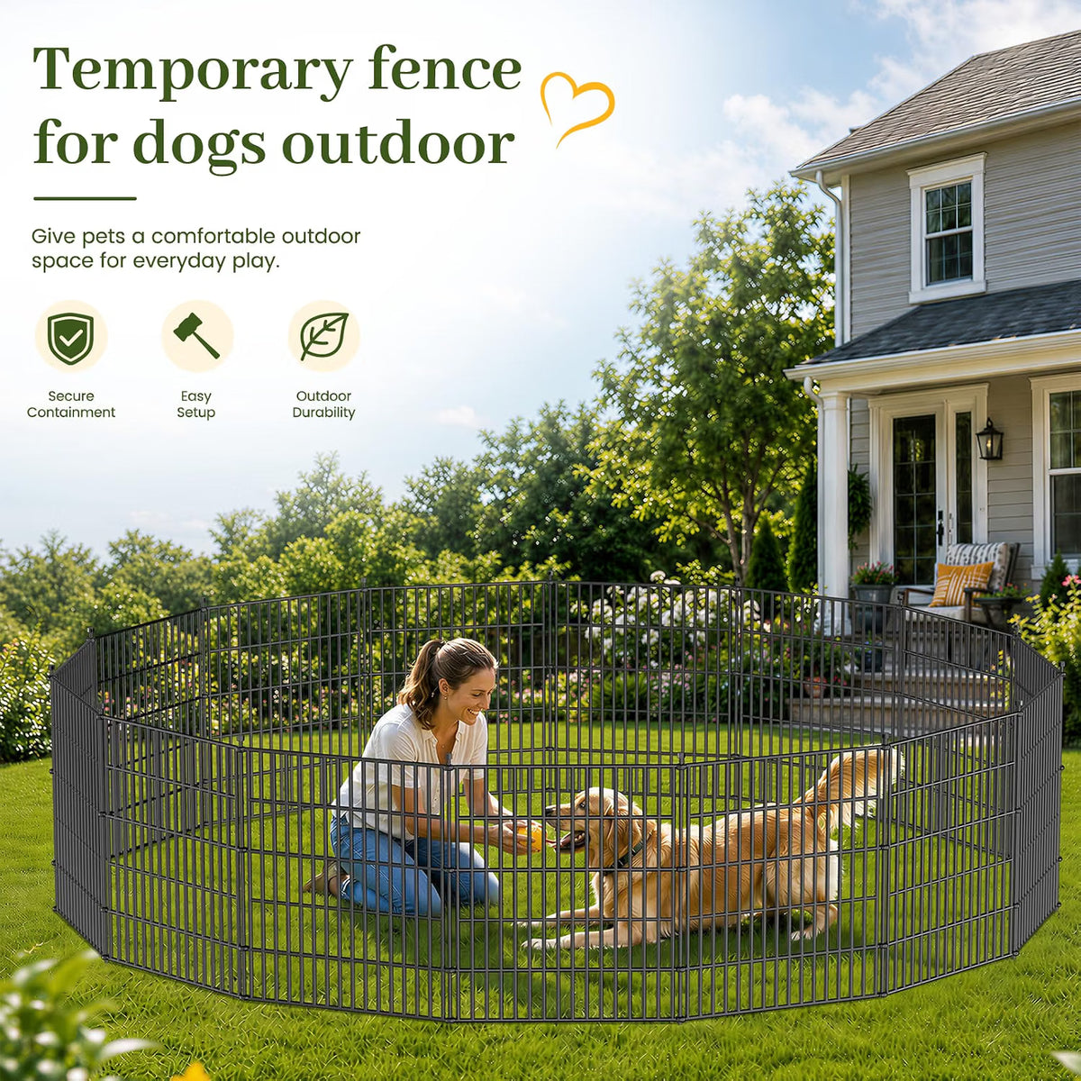 No Dig Garden Fence 81cm x 720cm 10 Panels Outdoor Metal Animal Barrier Fencing