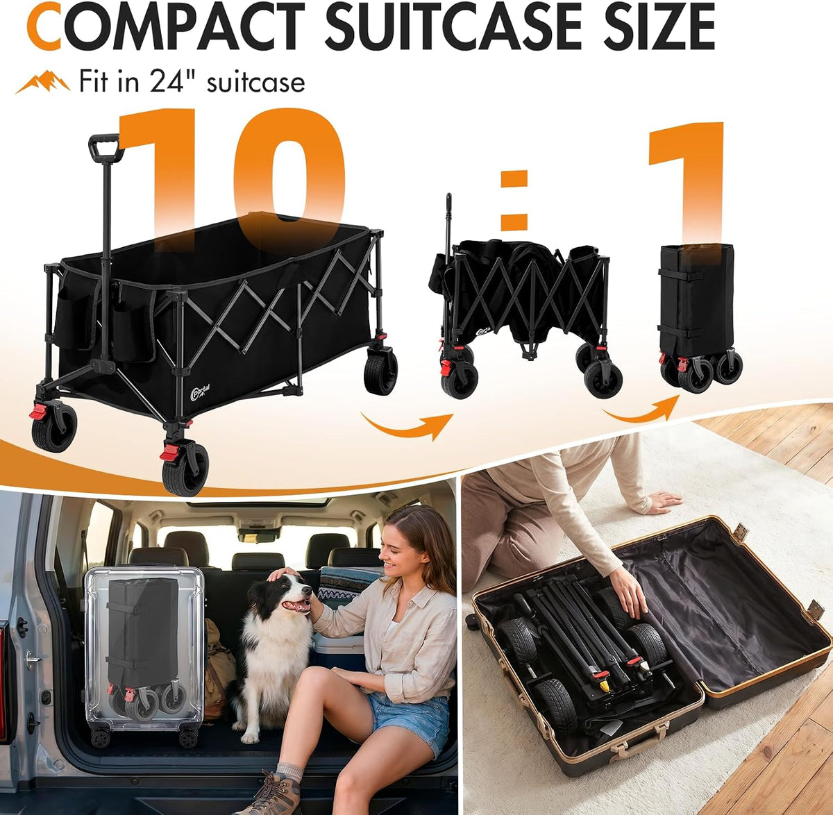 Festival Trolley 300L Heavy Duty Folding Beach Camping Wagon Portal Ultra-Fold