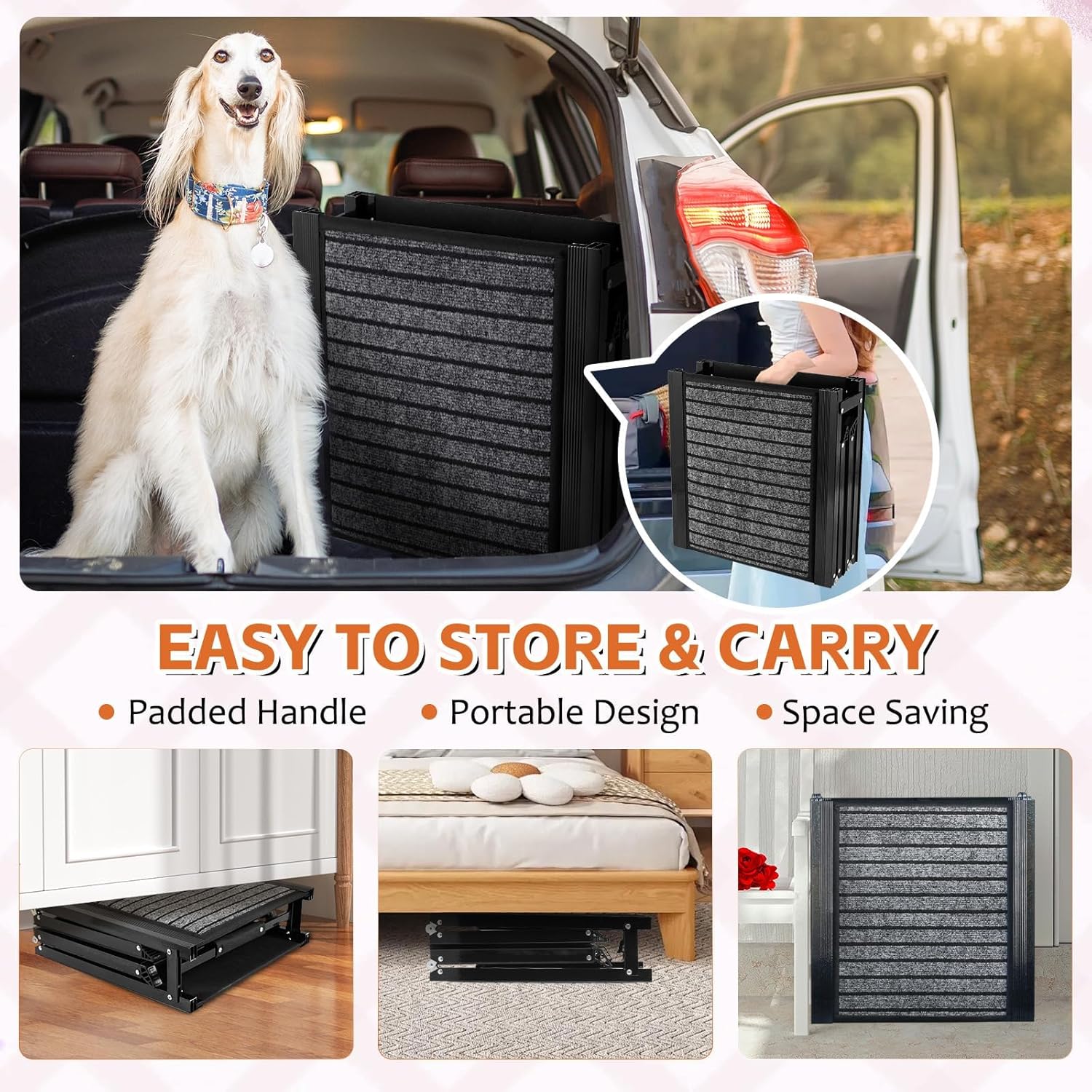 Dog Ramp 170cm Foldable Non Slip Car SUV Truck Ramp 113kg Large Dogs Portable