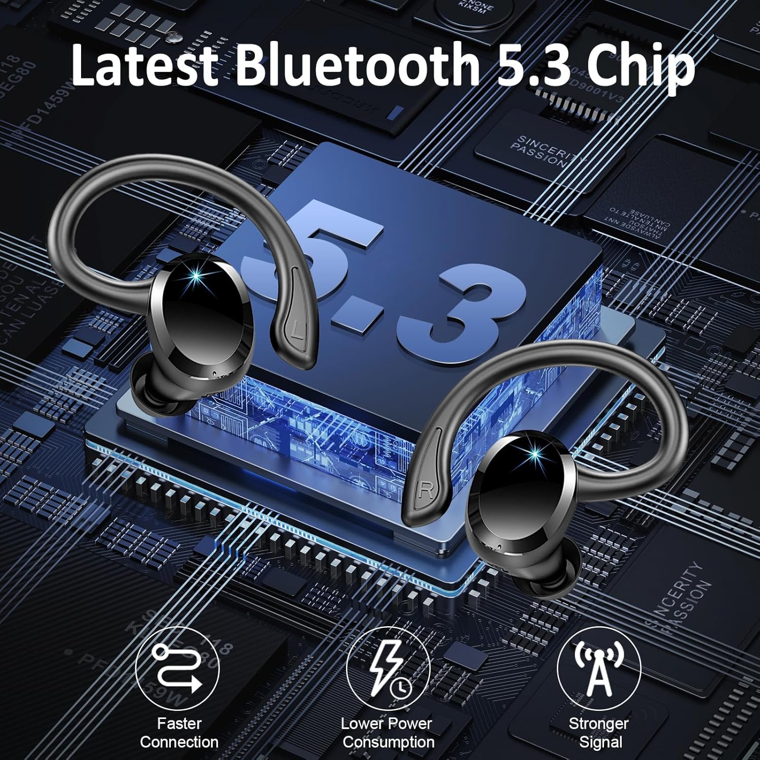 Wireless Earbuds Bluetooth Headphones Sport Noise Cancelling Rulefiss Q38