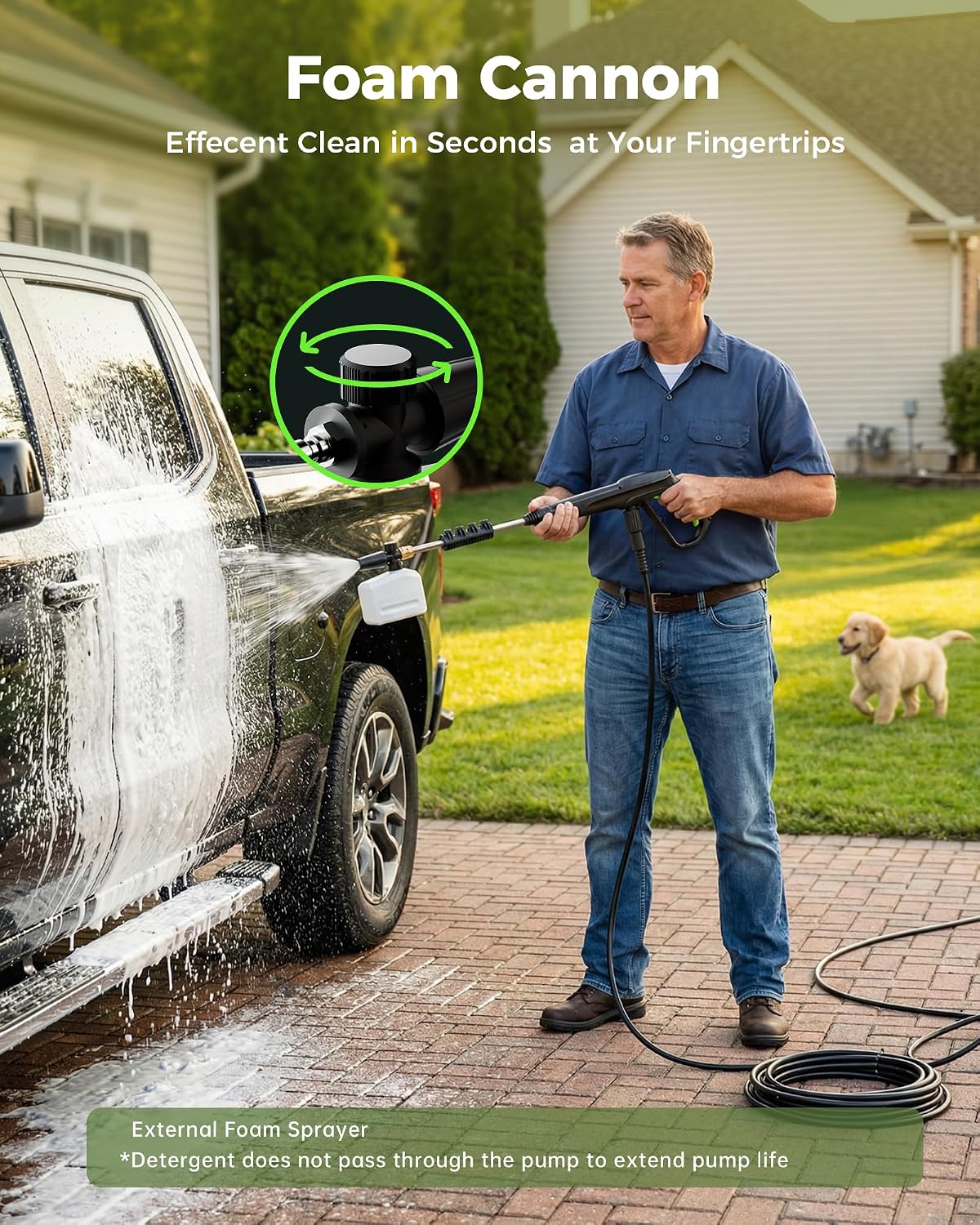 Pressure Washer 160 Bar 450L/H Electric Jet Wash Foam Cannon 4 Nozzles ETOOLAB