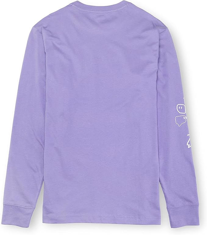 Twitch Long Sleeve Tee, 100% Cotton Top, Dusty Purple,  Size M