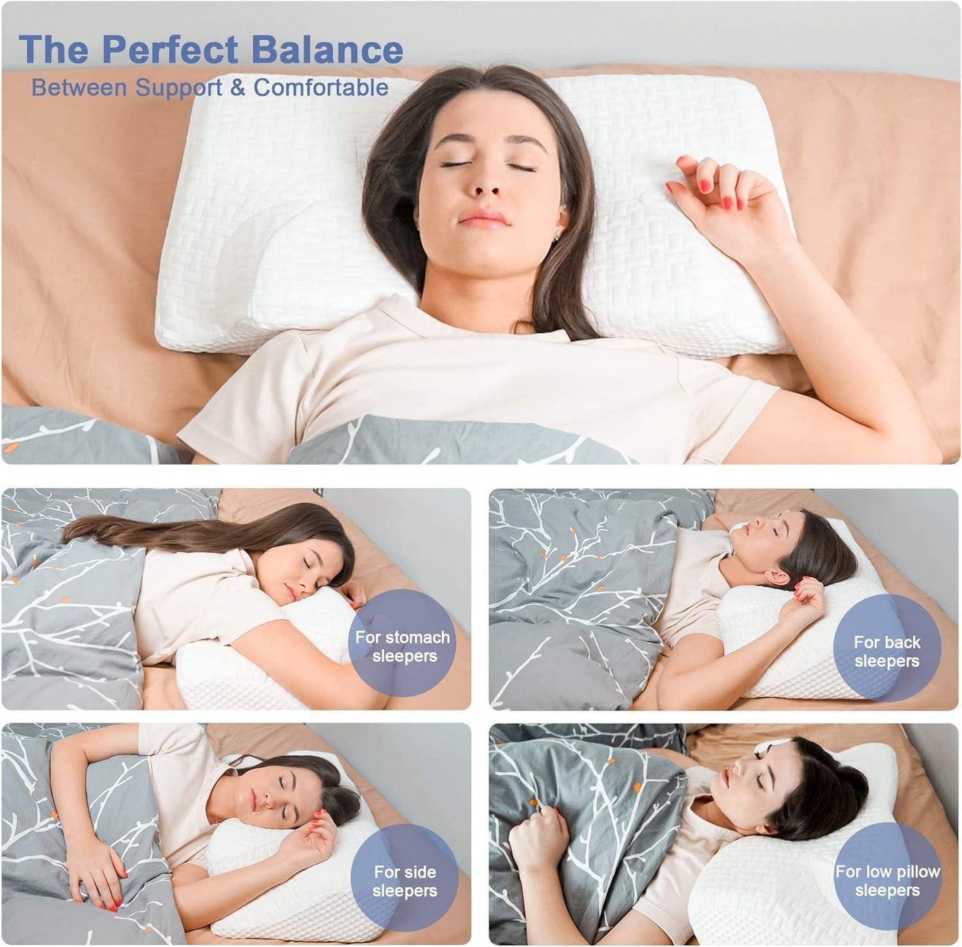 Elviros Cervical Contour Memory Foam Pillow for Neck Pain - Massive Discounts