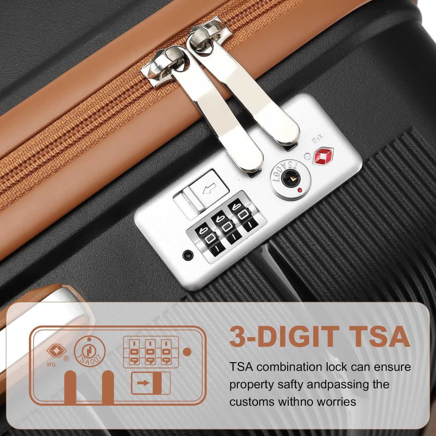 British Traveller 28'' Lightweight Hard Shell Suitcase TSA Lock 4 Spinner Wheels