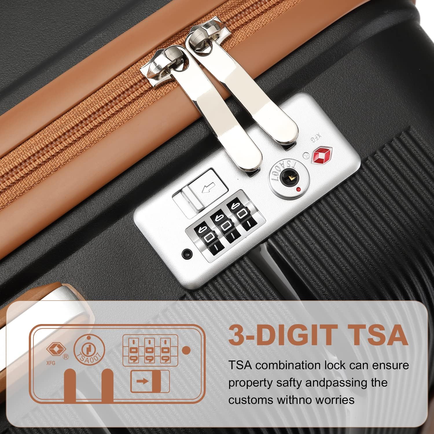 British Traveller 28'' Lightweight Hard Shell Suitcase TSA Lock 4 Spinner Wheels