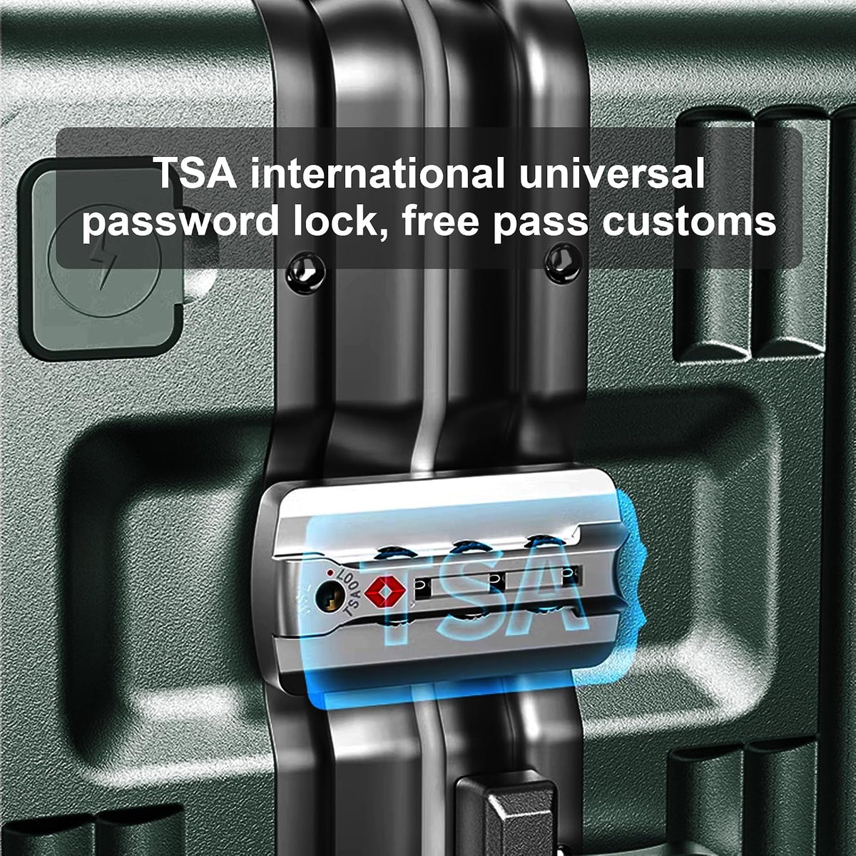 20 Inch Carry On Suitcase TSA Lock Hard Shell Aluminium Frame Green Cabin Luggage