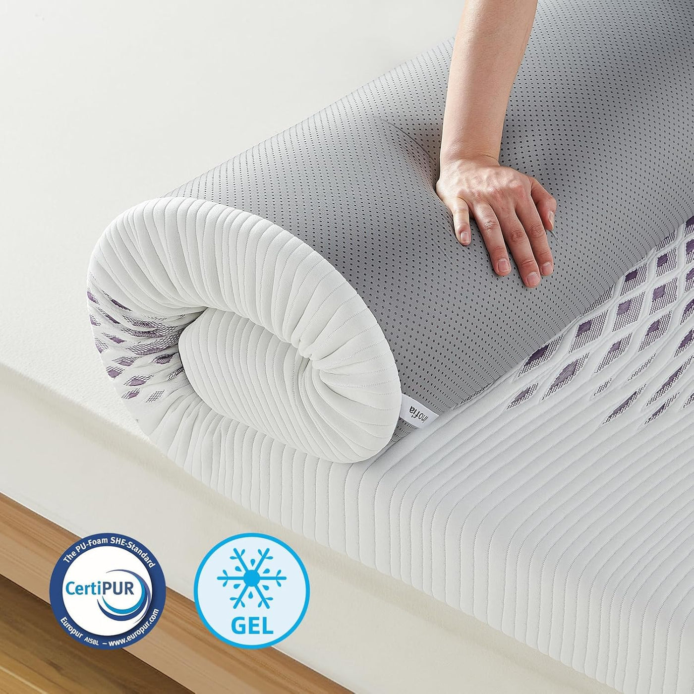 Memory Foam Mattress Topper King 4 Inch Gel Cooling Bed Topper Cover Inofia
