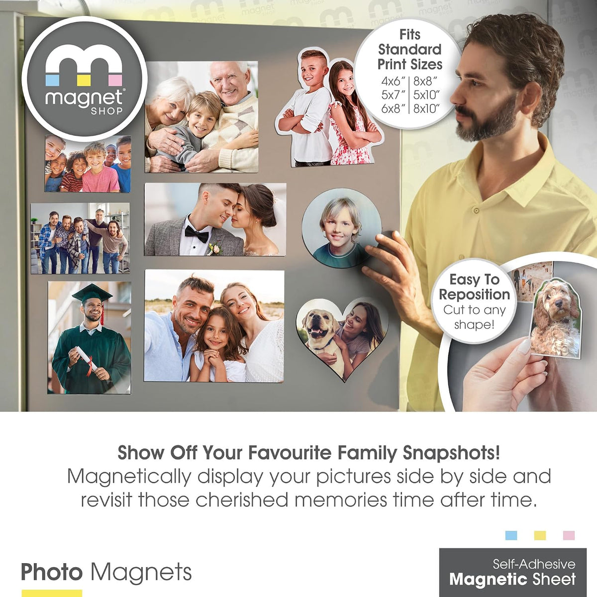 Magnetic Sheets Self-Adhesive A4 0.85mm Flexible Strong 10 Pack TMS
