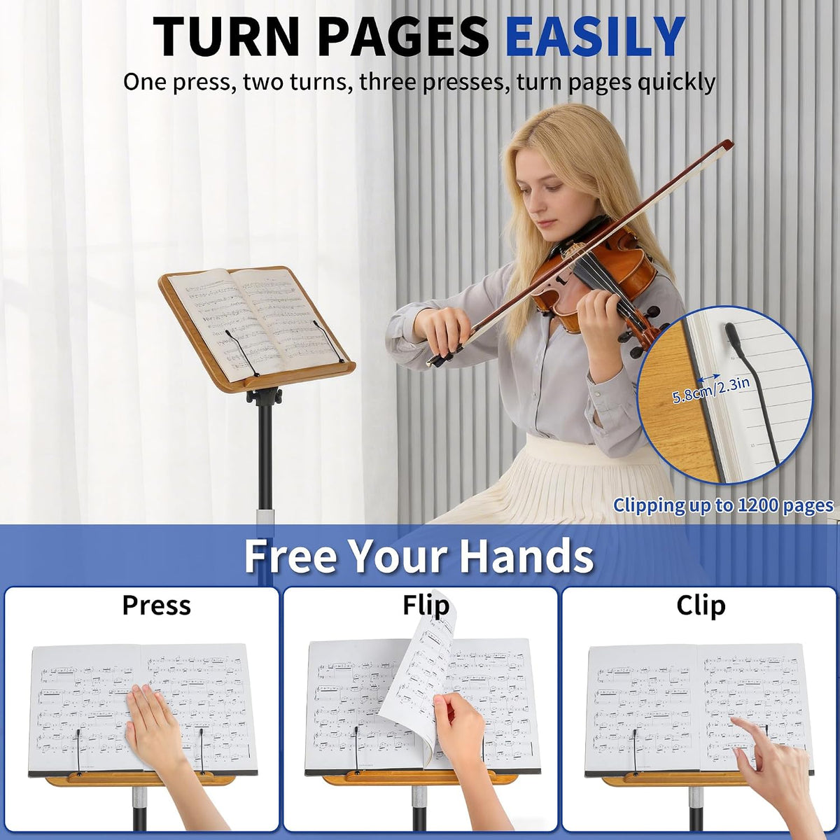 Reading Stand 50-170cm Height Adjustable Foldable Floor Standing Holder OUUTMEE