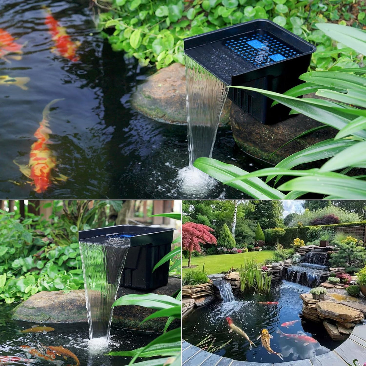 Pond Waterfall Filter Kit Outdoor Garden Pond Water Feature Streams POPOSOAP