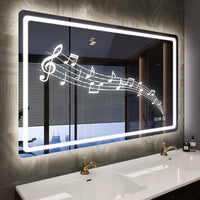 LED Bathroom Mirror 100x70cm Bluetooth Anti Fog Dimmable 3 Colour STARLEAD Vanity