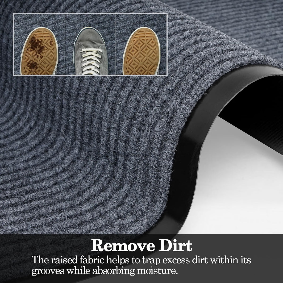 Commercial Entrance Mat 90x500cm Heavy Duty Grey Indoor Floor Runner petour Carpet