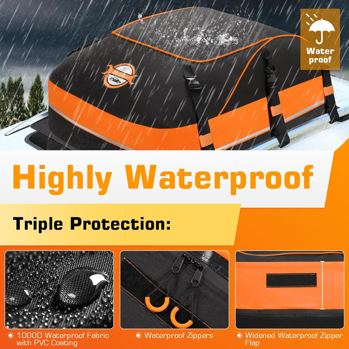 Car Roof Bag 598L Waterproof Foldable Soft Roof Box Cargo Carrier Sailnovo Travel