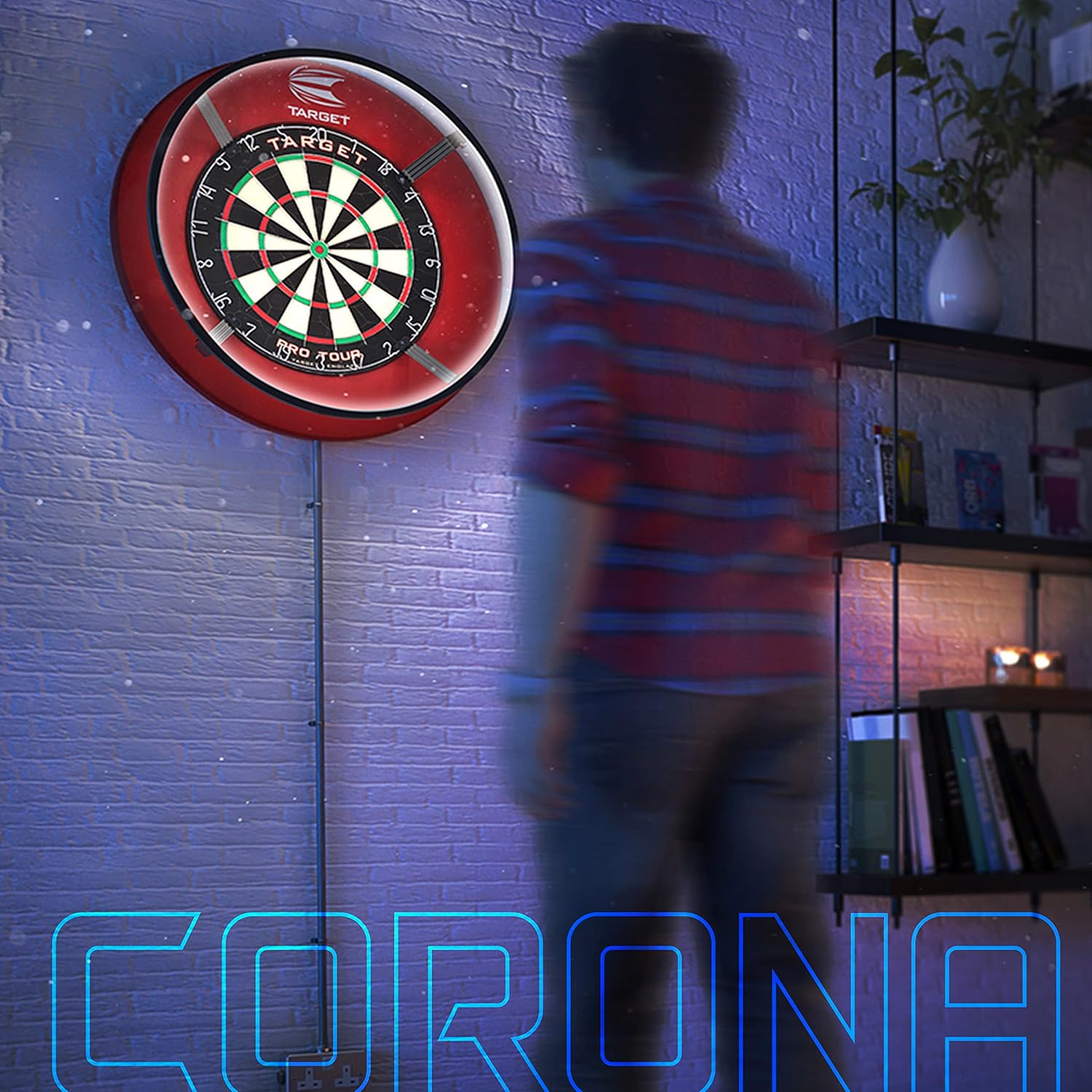 Target Darts Corona Vision Dartboard Lighting System w/ White LED Ring, Black