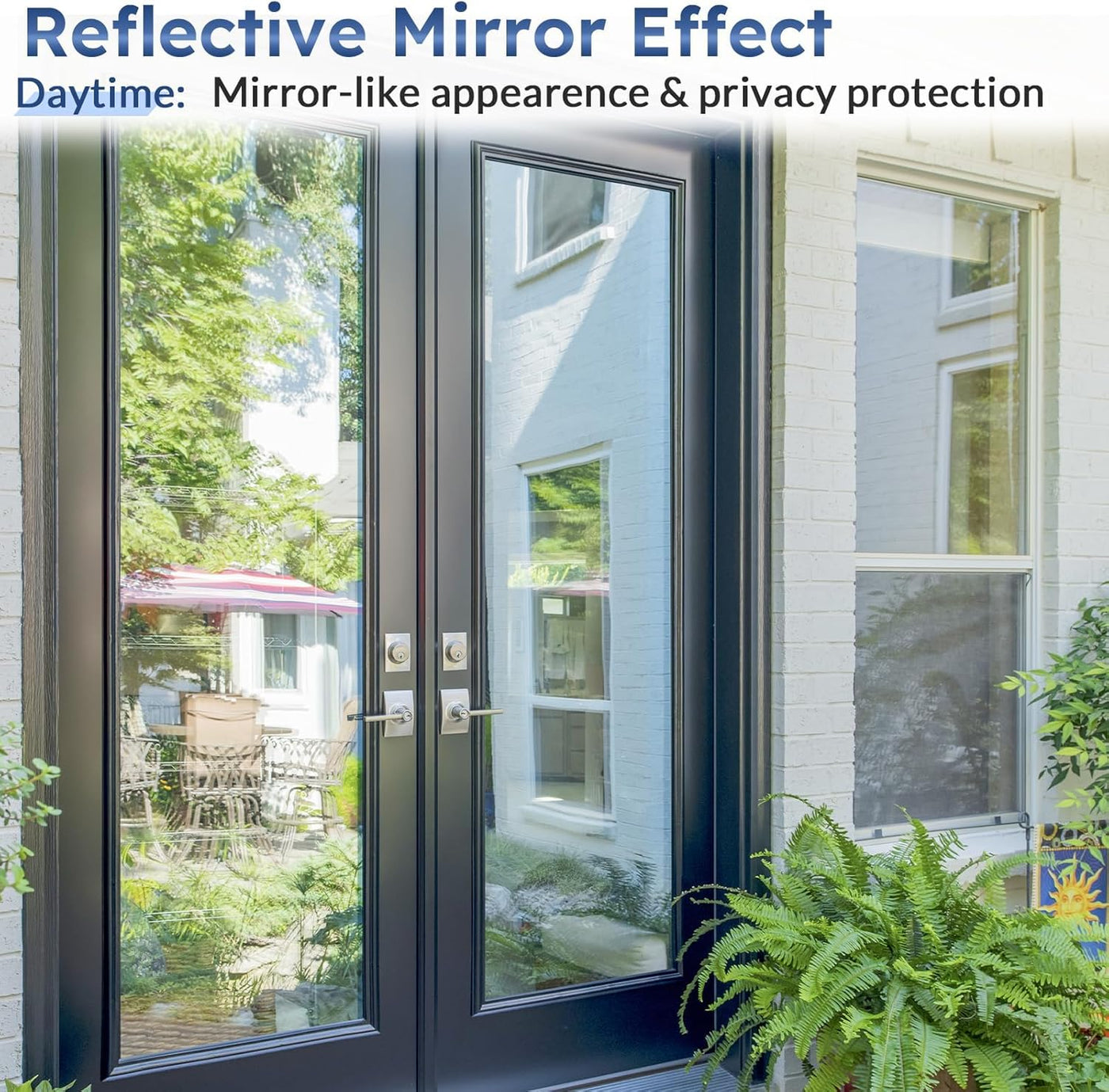 Heat Reflective Window Film Privacy 75x400cm Silver UV Sun Control rabbitgoo