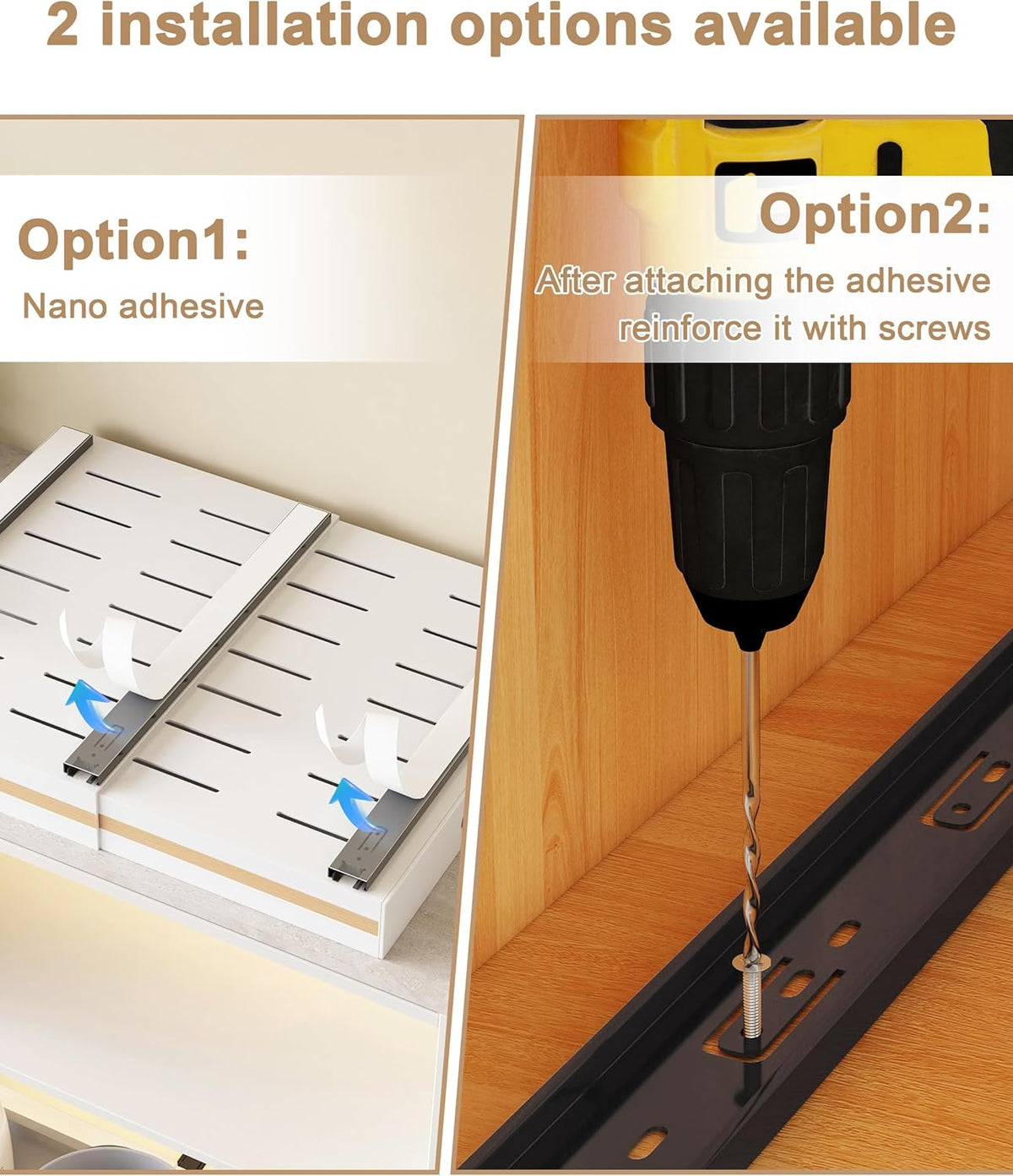 Pull Out Cabinet Organiser 2 Pack Expandable Cupboard Storage Shelves UMDONX