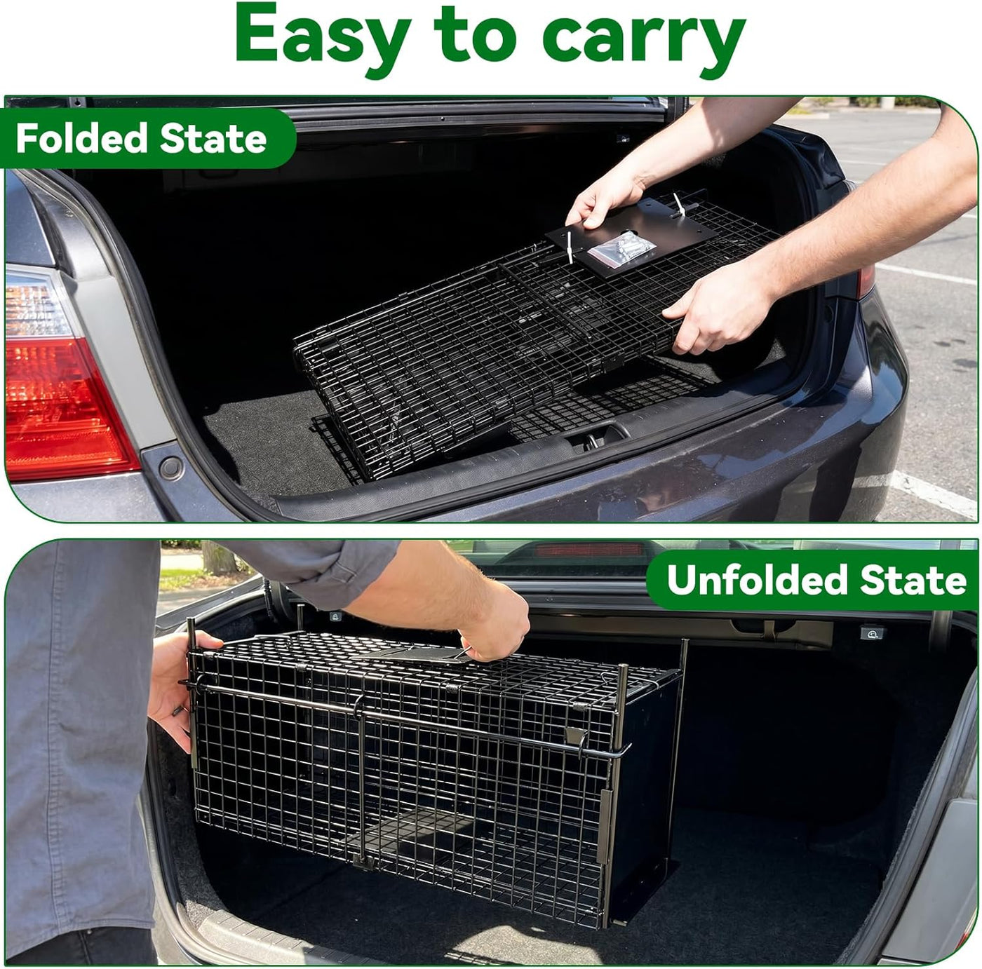 Humane Animal Cage Trap 80X33X27cm Double Door Live Catch Metal Cage Thealyn