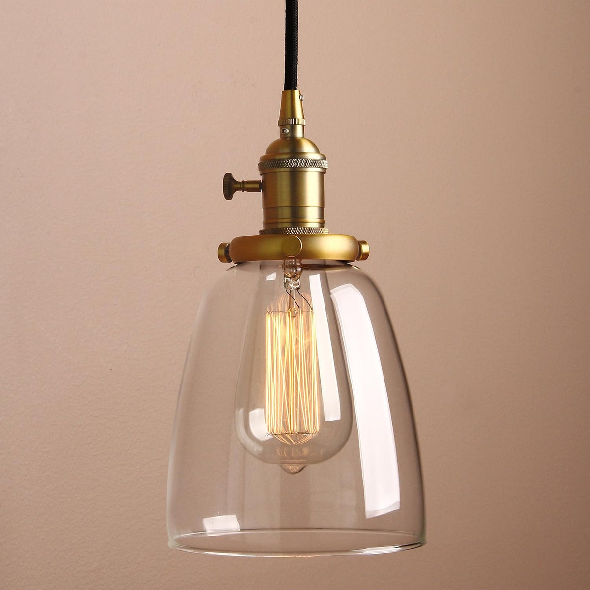 Industrial Pendant Light 3 Light Clear Glass Globe Vintage Bar Loft PathsOn Lamp