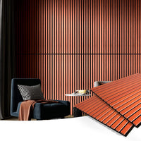 Acoustic Wall Panels 3D Slat Wood 2 Pack 120 x 60cm Cherry Sound Absorbing Art3d