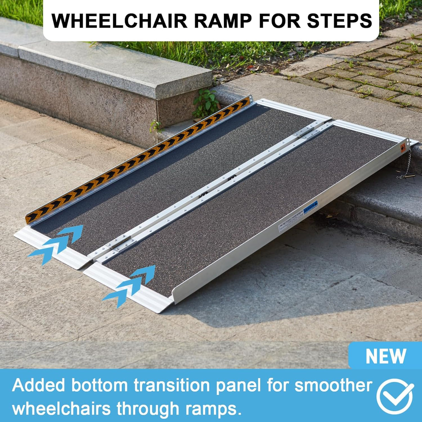 Gardhom 3FT Folding Wheelchair Ramp, 362KG Capacity for Home, Doorways & Steps