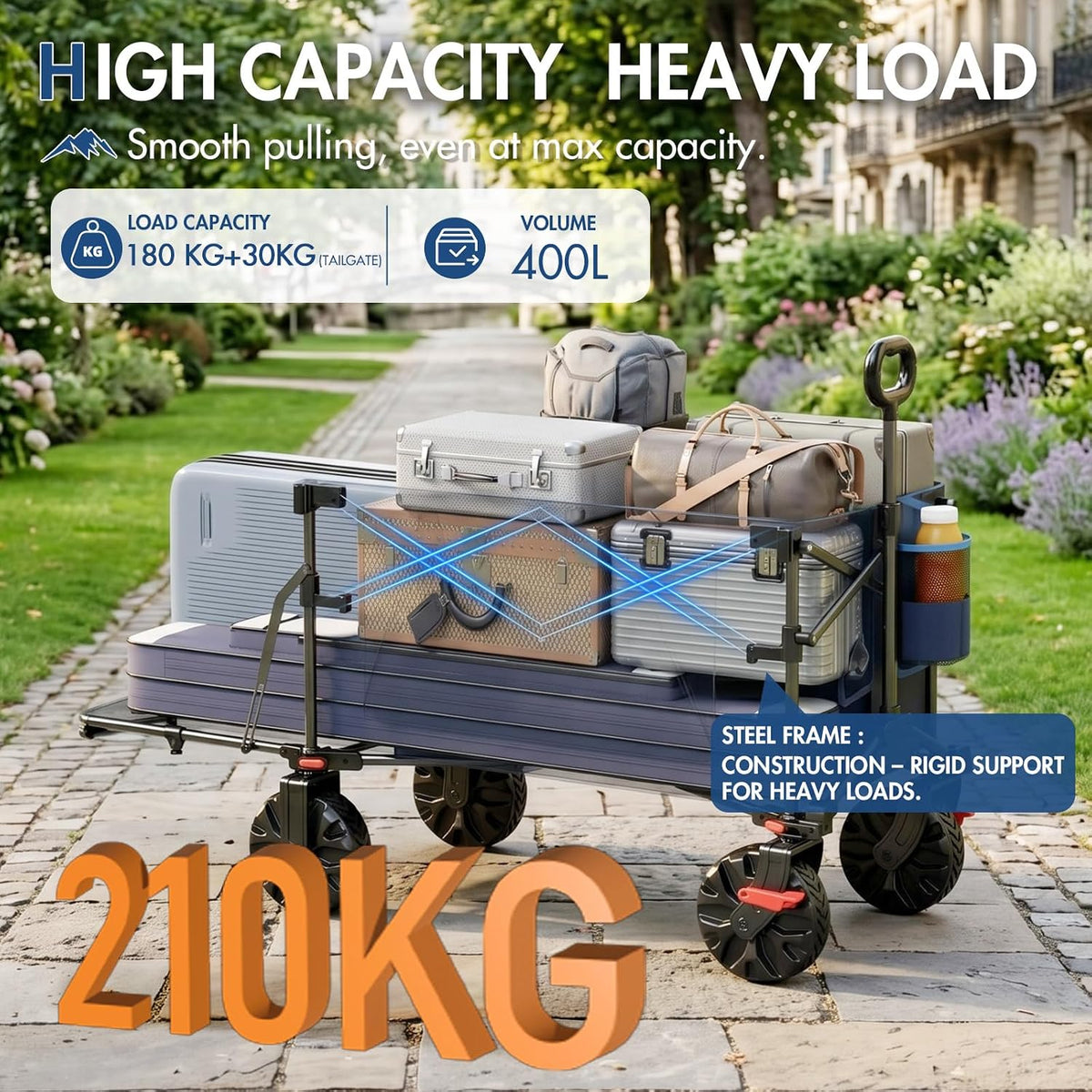 Beach Trolley 400L Heavy Duty All Terrain Wheels Foldable Wagon Portal Sand Cart