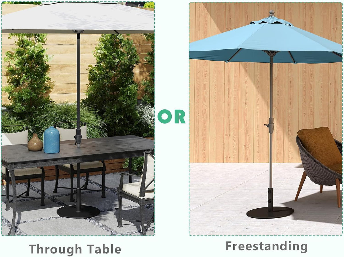 Parasol Base 15kg Heavy Duty Steel Plate 4 Non Slip Pads Black Helios&Hestia